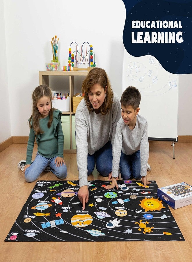 BONNYCO Solar System for Kids Toys with 61 Felt Figures. Space Montessori Toys, Girls Boys Birthday Gifts Planets. Felt Board for Toddlers Story, Educational Kids Gifts 3 4 5 6 7 8 Years, Christmas - Image 3